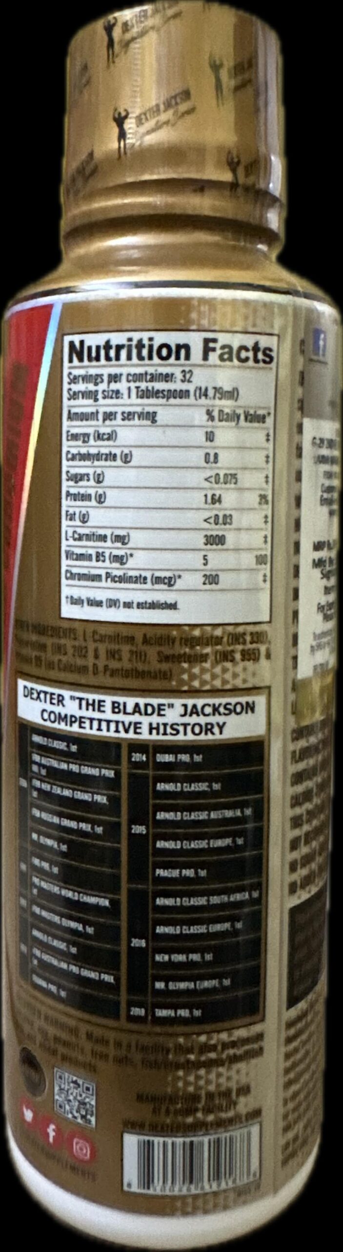 Dexter Jackson L-Carnitine liquid | Mixed Berry Flavor | 31 Servings, 473.28 Ml - Image 4