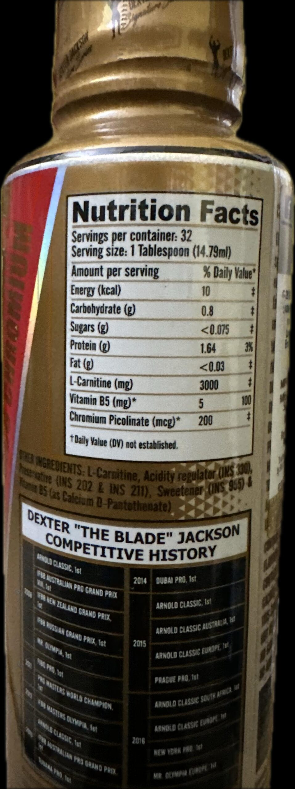 Dexter Jackson L-Carnitine liquid | Mixed Berry Flavor | 31 Servings, 473.28 Ml - Image 6