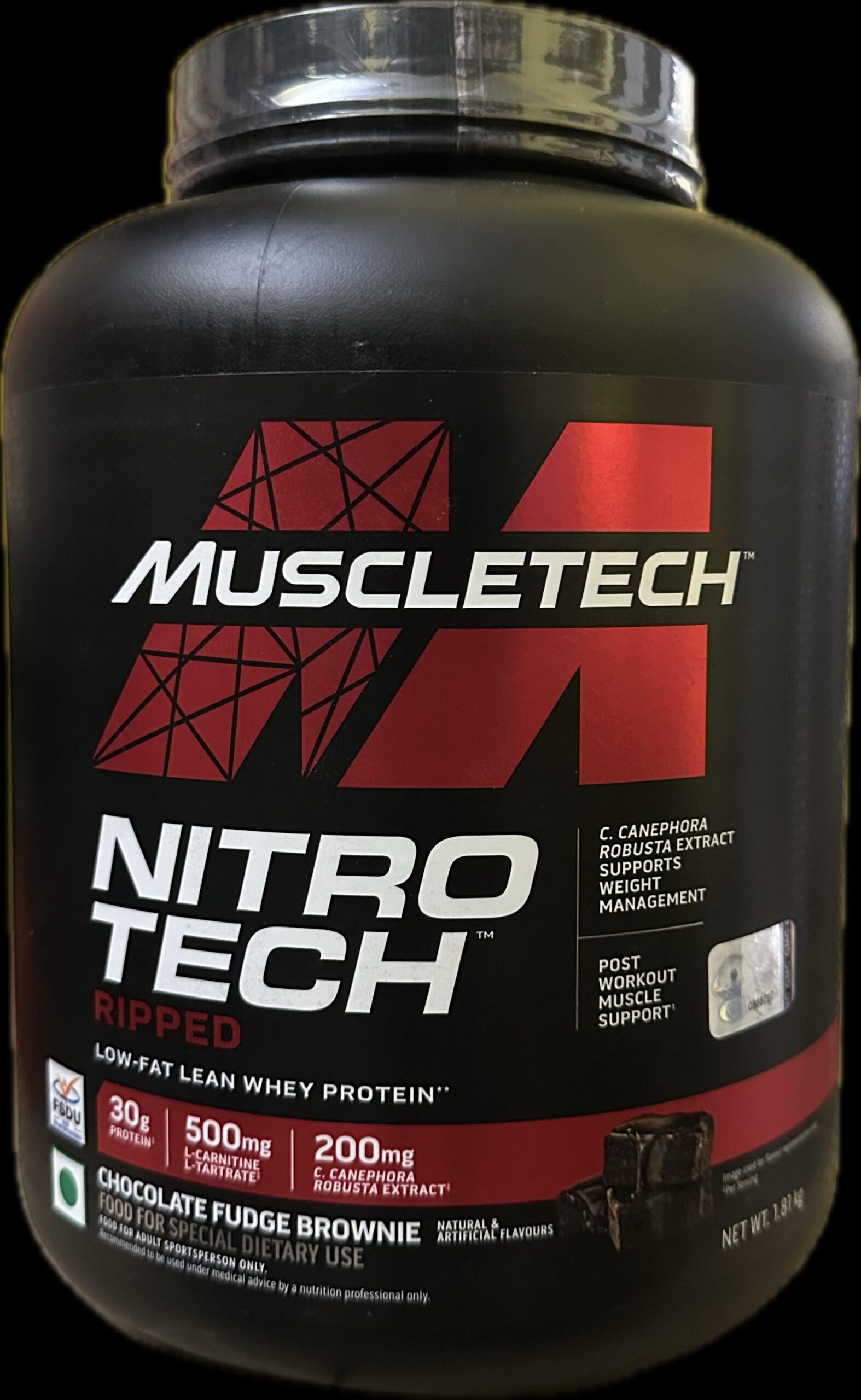MuscleTech Performance Series Nitro-Tech Ripped Chocolate Fudge Brownie 4 Lbs (1.81kg)