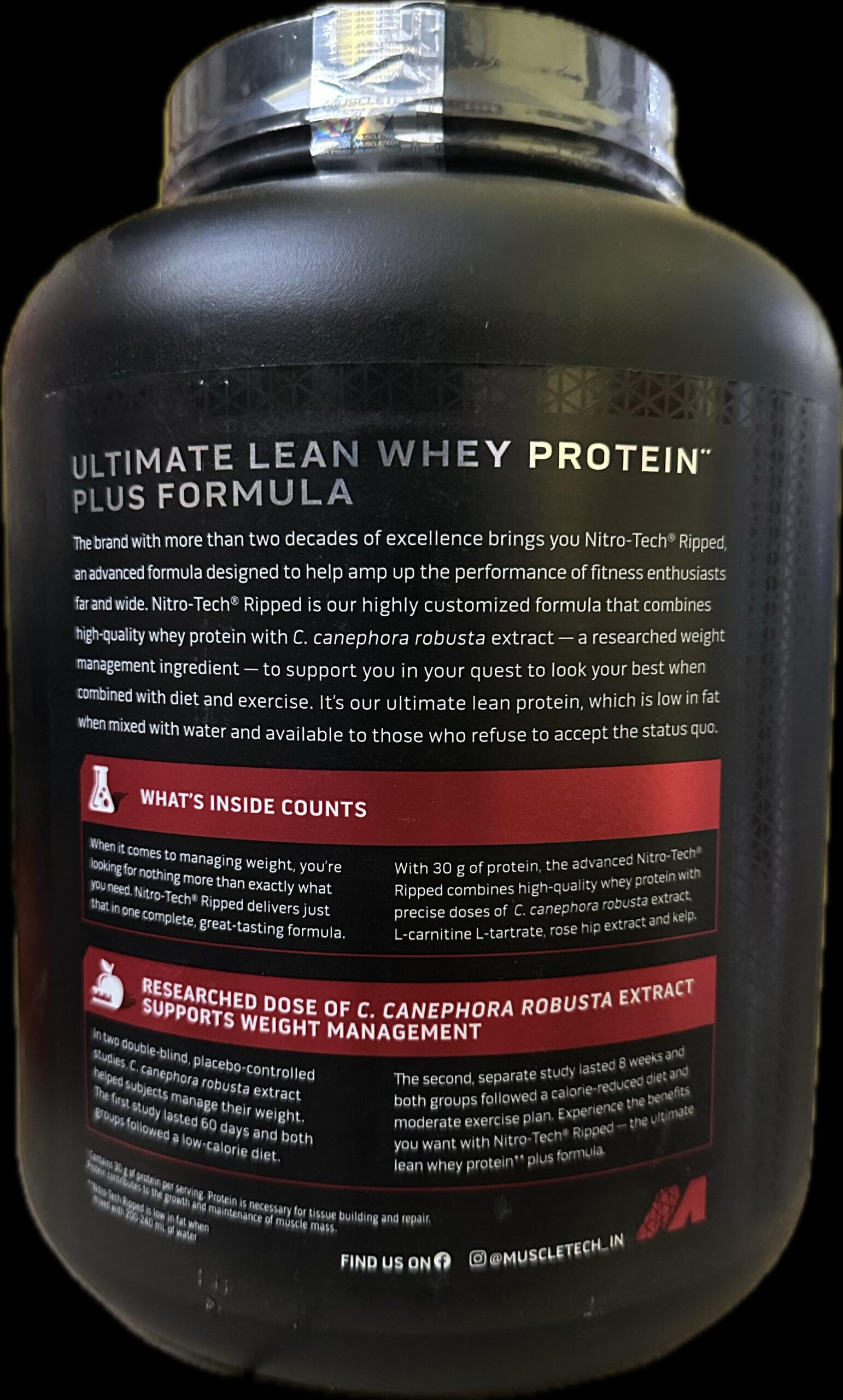 MuscleTech Performance Series Nitro-Tech Ripped Chocolate Fudge Brownie 4 Lbs (1.81kg) - Image 2